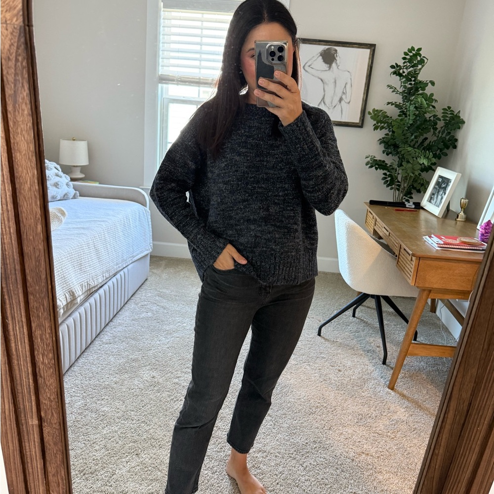 Madewell Women's High Rise Straight Leg, Light Black Jeans